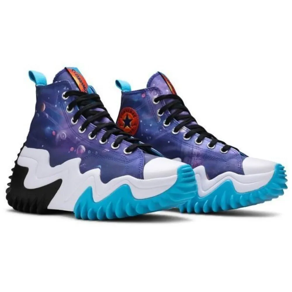 Converse Run Star Motion Hi Galaxy Platform Sneakers Women 4.5 Space Print Chunk